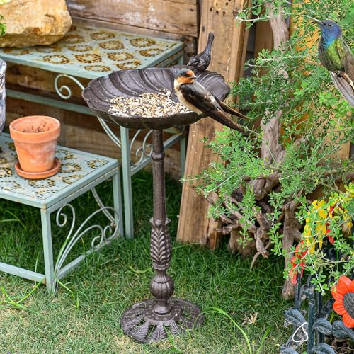 Heavy Duty Cast Iron Tall Bird Bath J4857
