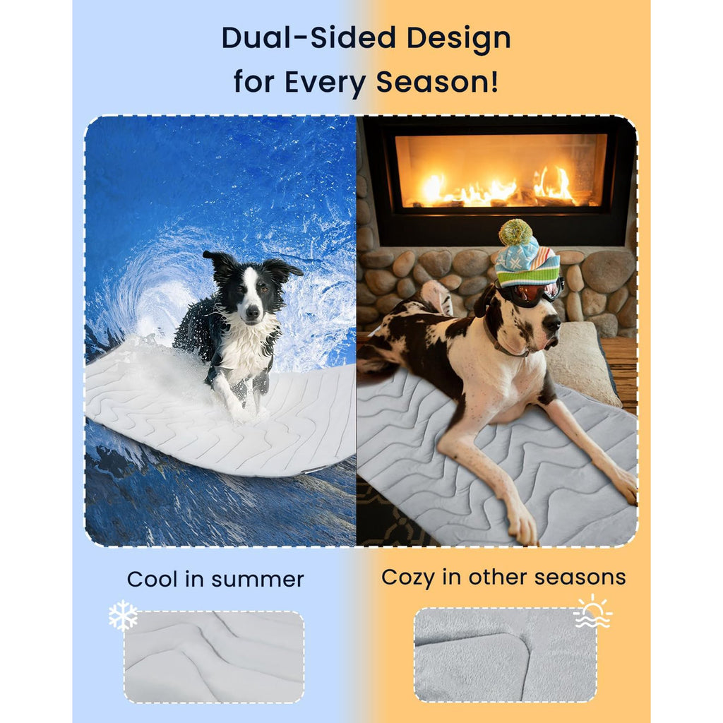 36" x 23" Reversible Cooling Mat, Glacial Grey J45462