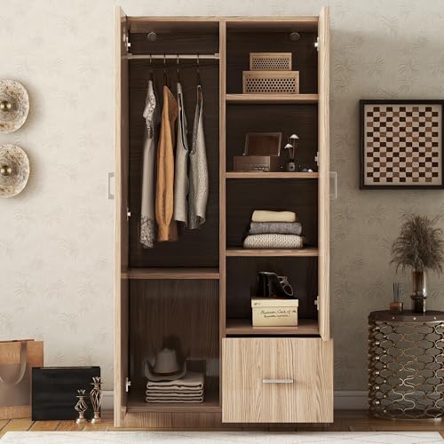 3 Door Wardrobe with Mirror and Hanging Rod S1711