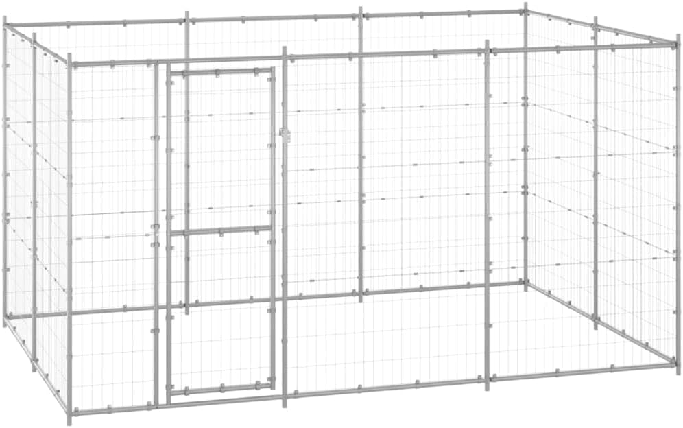 Galvanized Steel Outdoor Dog Kennel 78.1 ft2 Y733