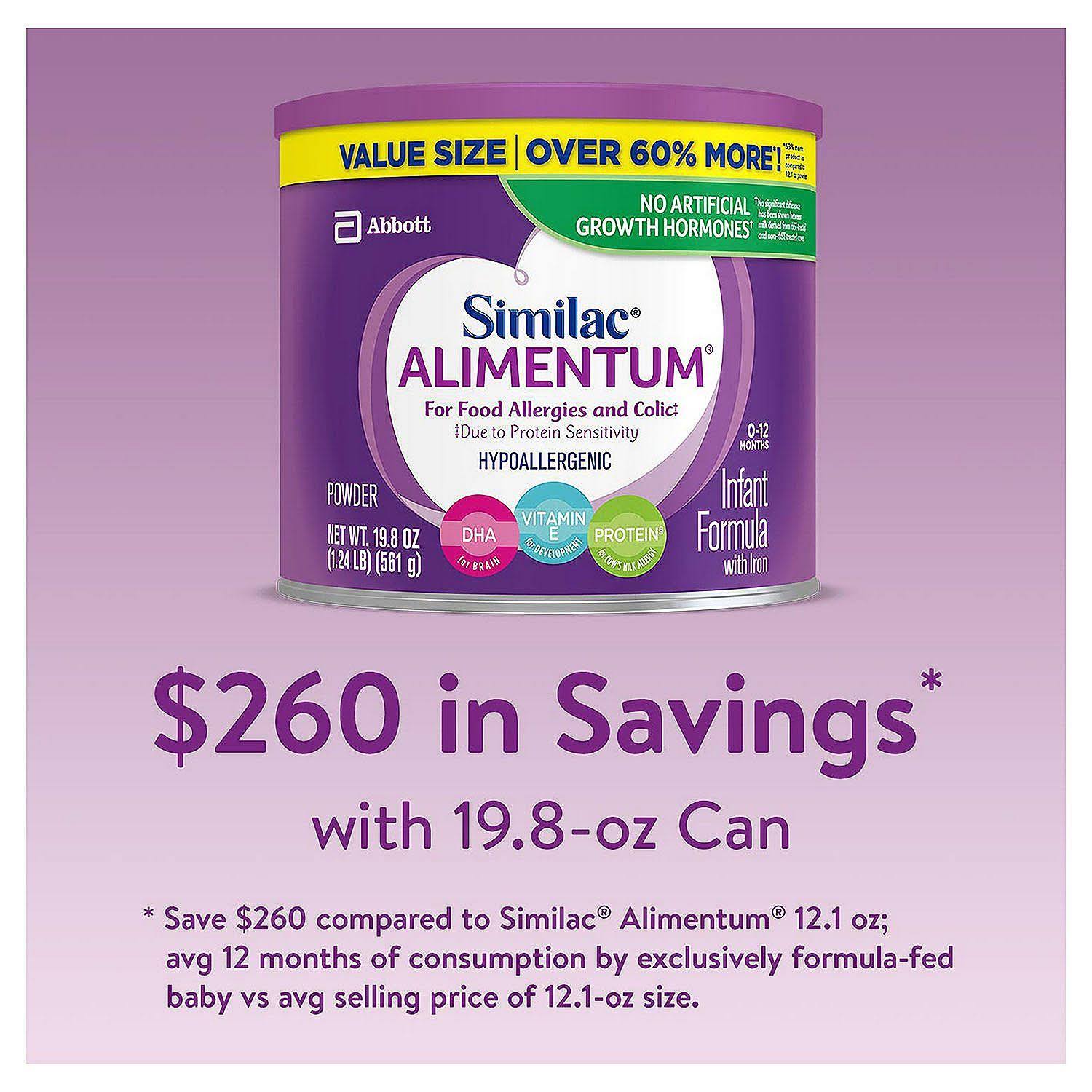 Hypoallergenic Baby Formula Powder, 4 Pack, 19.8 oz D340191