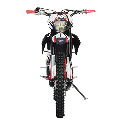 250cc Dirt Bike with LED Light Gas Dirt Bikes Adult Pitbike, Big 21"/18" Wheels H92377