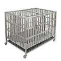 Heavy Duty Stainless Steel Dog Cage Kennel Crate and Playpen with Double Doors & Locks S905