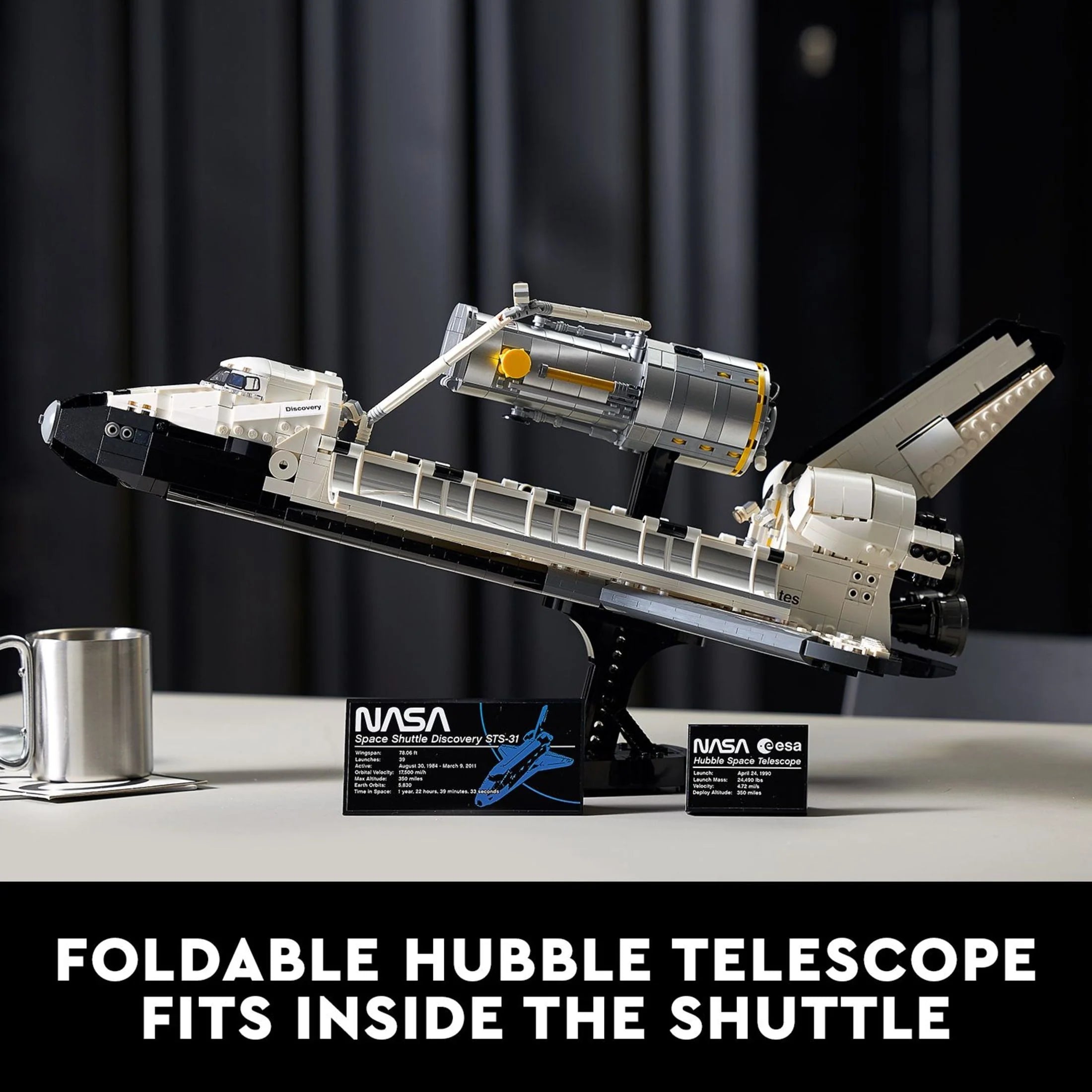 LEGO Icons NASA Space Shuttle Discovery Model Building Kit with Hubble Telescope I56667