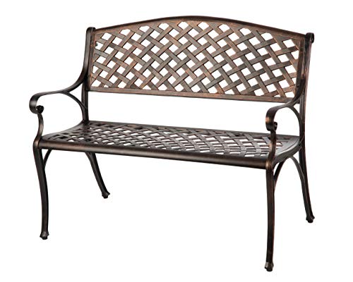 Antique Bronze Cast Aluminum Patio Bench Q331452
