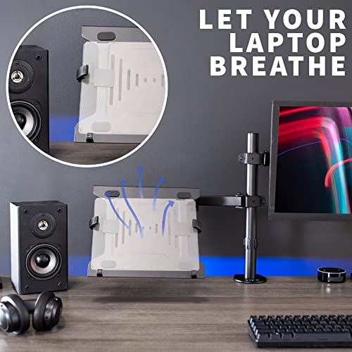 Full Motion Monitor and Laptop Desk Mount Articulating Double Arm VESA Stand J416