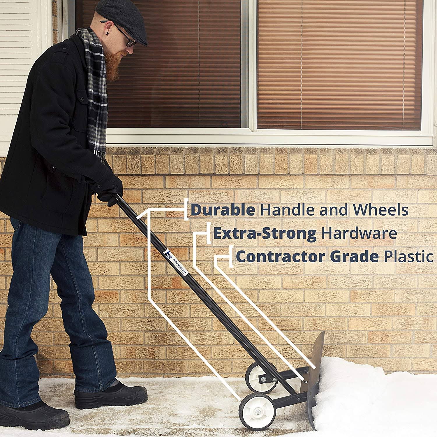 36-Inch Heavy Duty Bi-Directional Wheeled Snow Pusher T89107