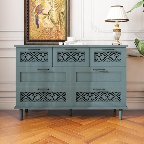 Blue 3 Door 3 Drawer Wooden Sideboard Cabinet Z4022
