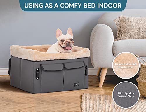 Washable Dog Booster Seat with Carrying Case (Small, Tan) N7766