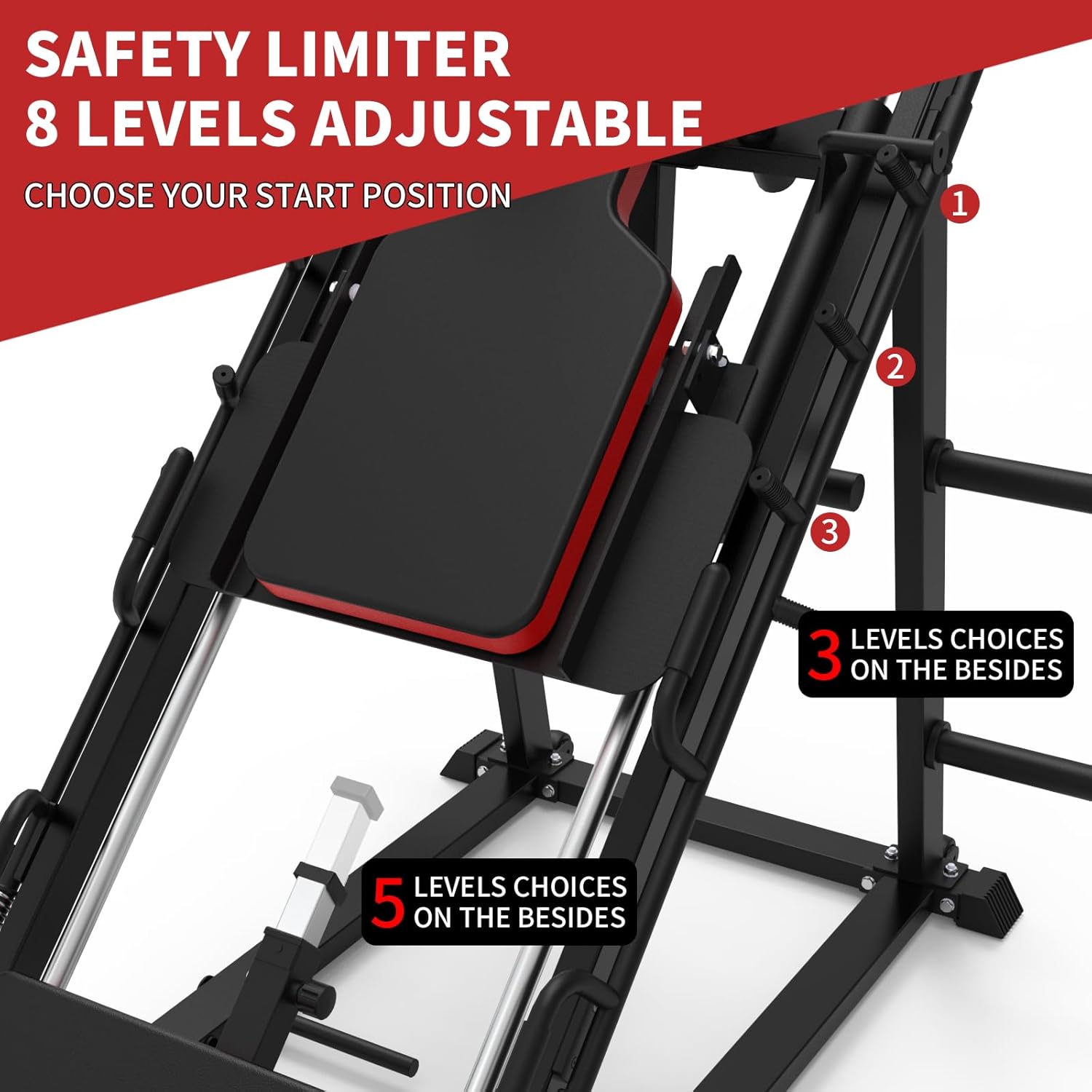 Leg Press Hack Squat Machine Combo with Weight Storage Posts F472