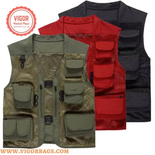 Multi Pockets Cargo Vest Jacket G62144