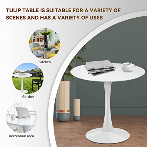 Black Round Dining Table with Metal Pedestal Base S859315