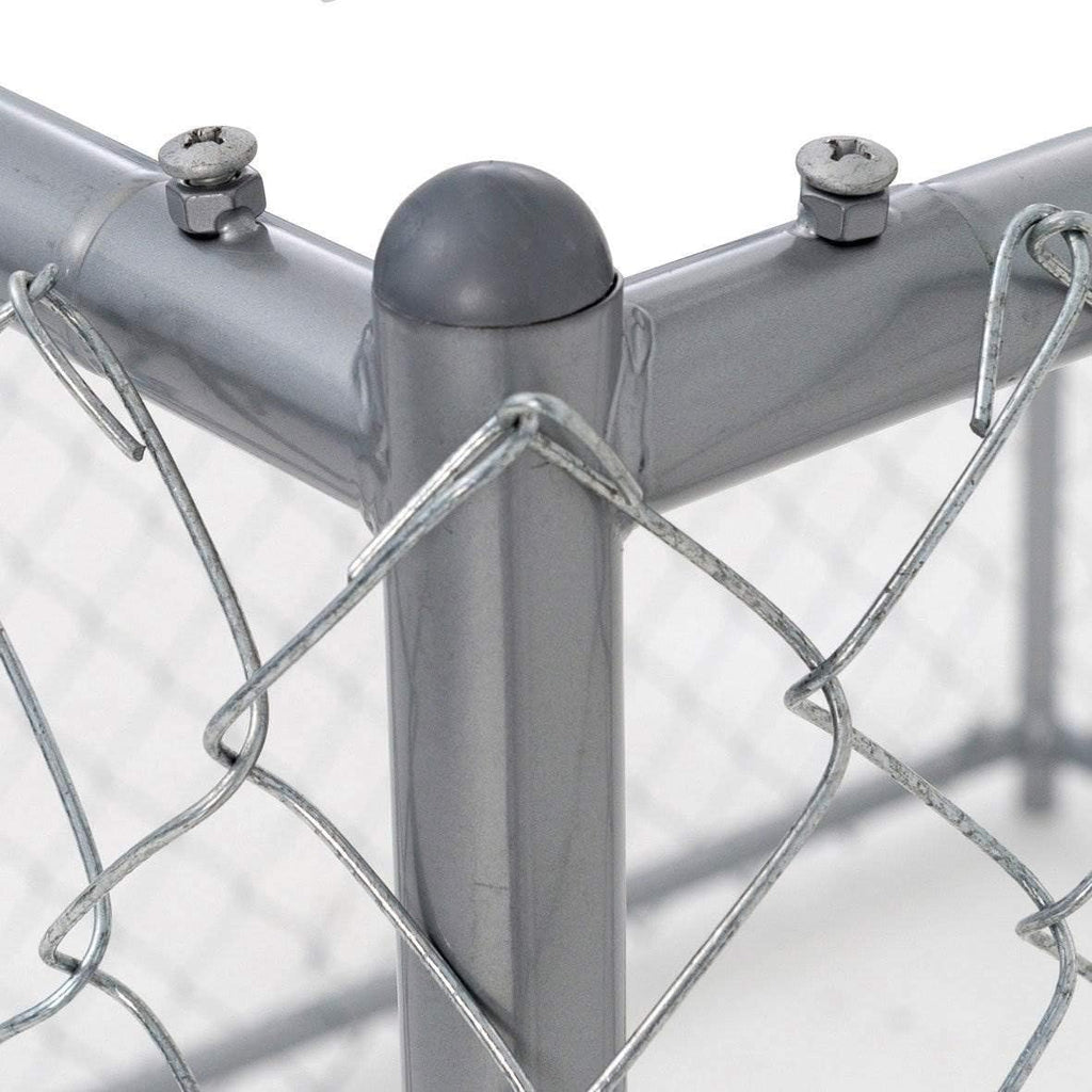 10 x 10 Foot Heavy Duty Outdoor Chain Link Dog Kennel with Door (2 Pack) J506810