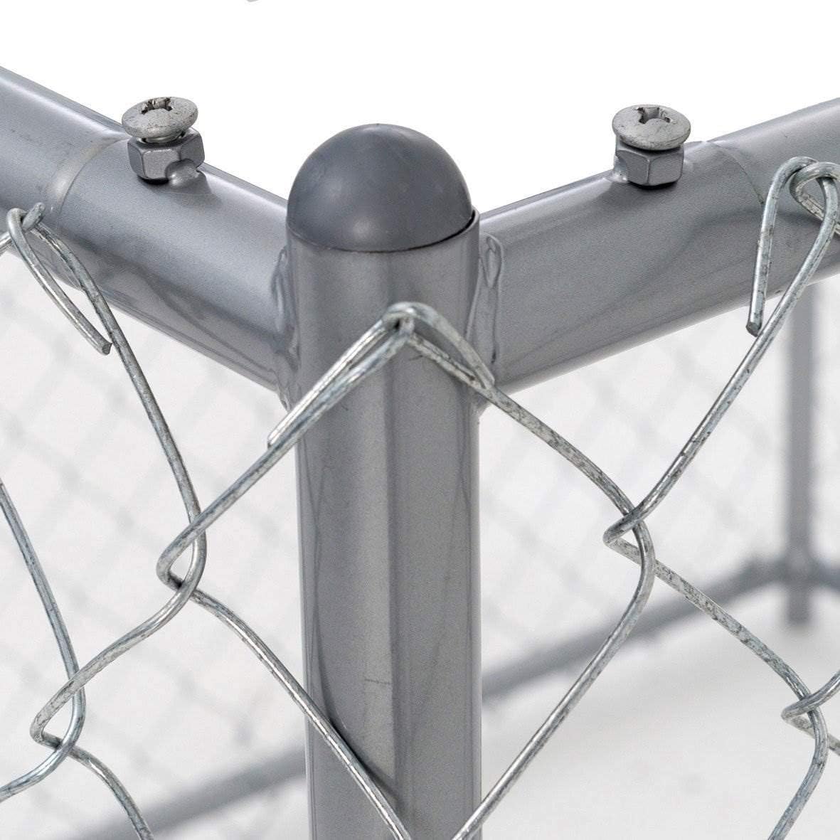10 x 10 Foot Heavy Duty Outdoor Chain Link Dog Kennel with Door (2 Pack) J506810