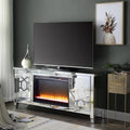 Mirrored TV Stand with Fireplace X54049