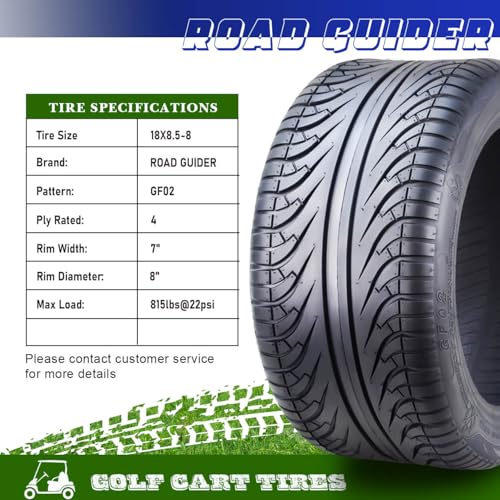18x8.5-8 4 Ply Golf Cart ATV Tire P7368