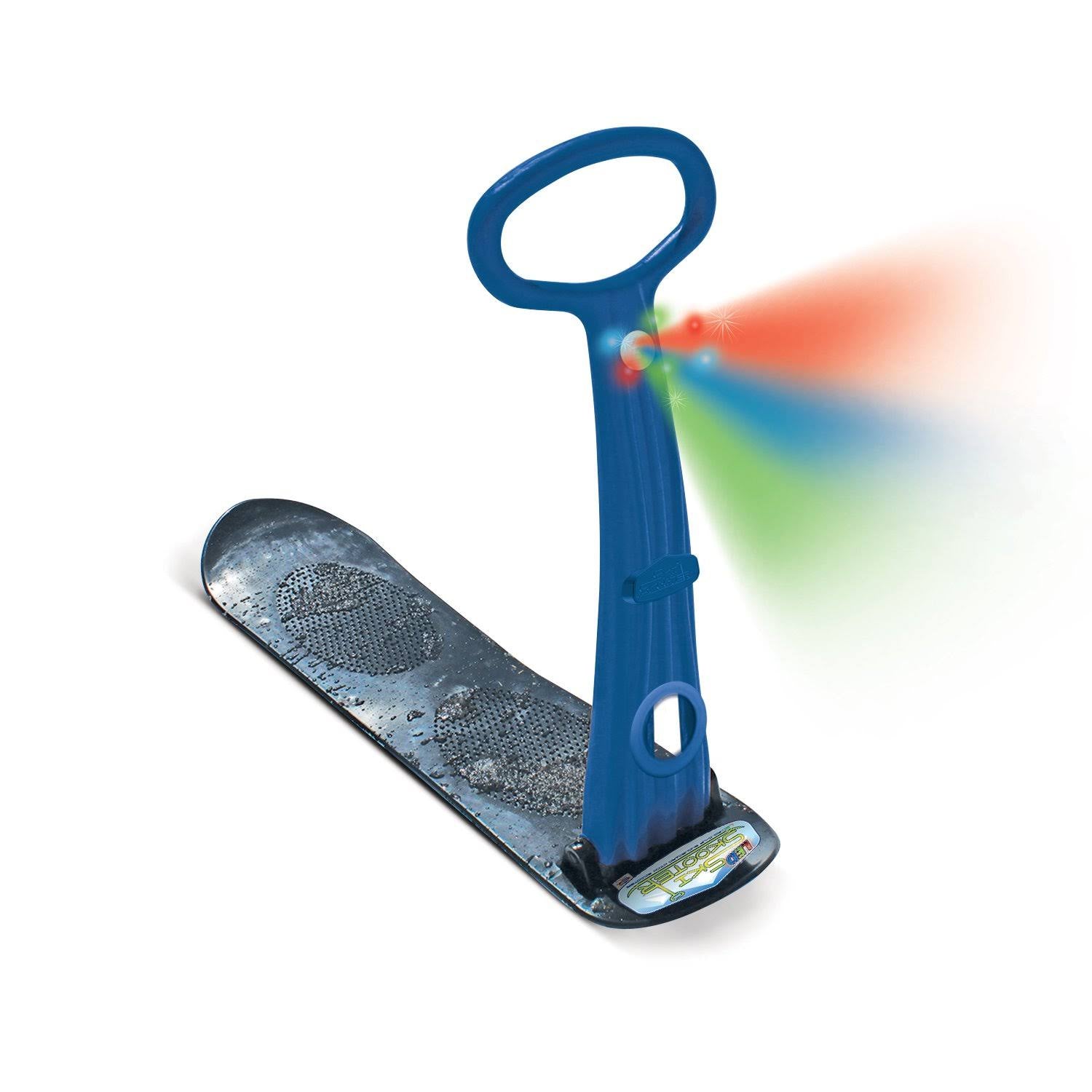 Blue LED Ski Skooter Snowboard Kick-Scooter Snow Sled H721448