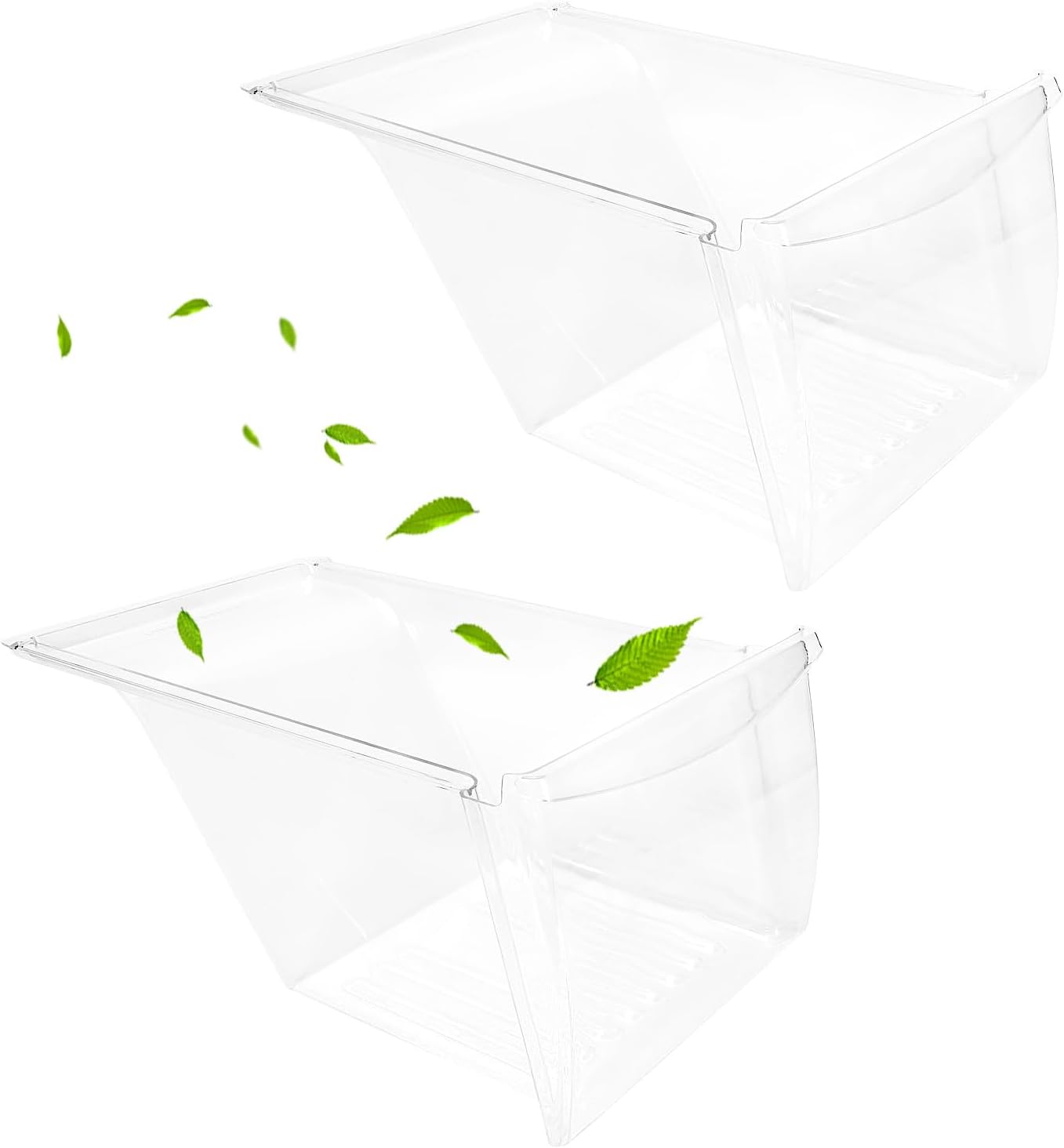 2Pcs Fridge Crisper Drawer & Crisper Bin Refrigerator Replacement R544