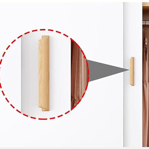 Natural Tall Wood Armoire Wardrobe with Sliding Door D1924