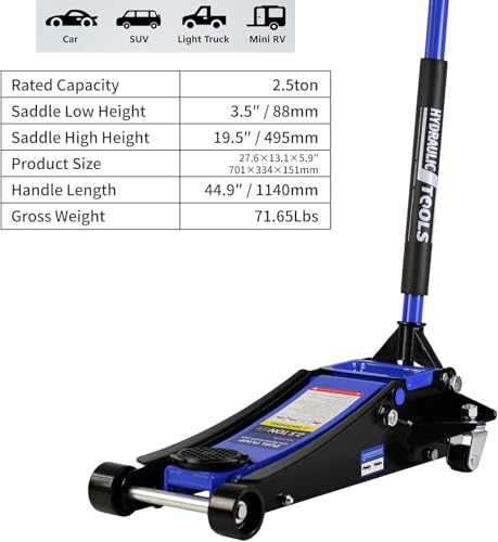 3 Ton Low Profile Floor Jack with Dual Pistons Quick Lift Pump M61039