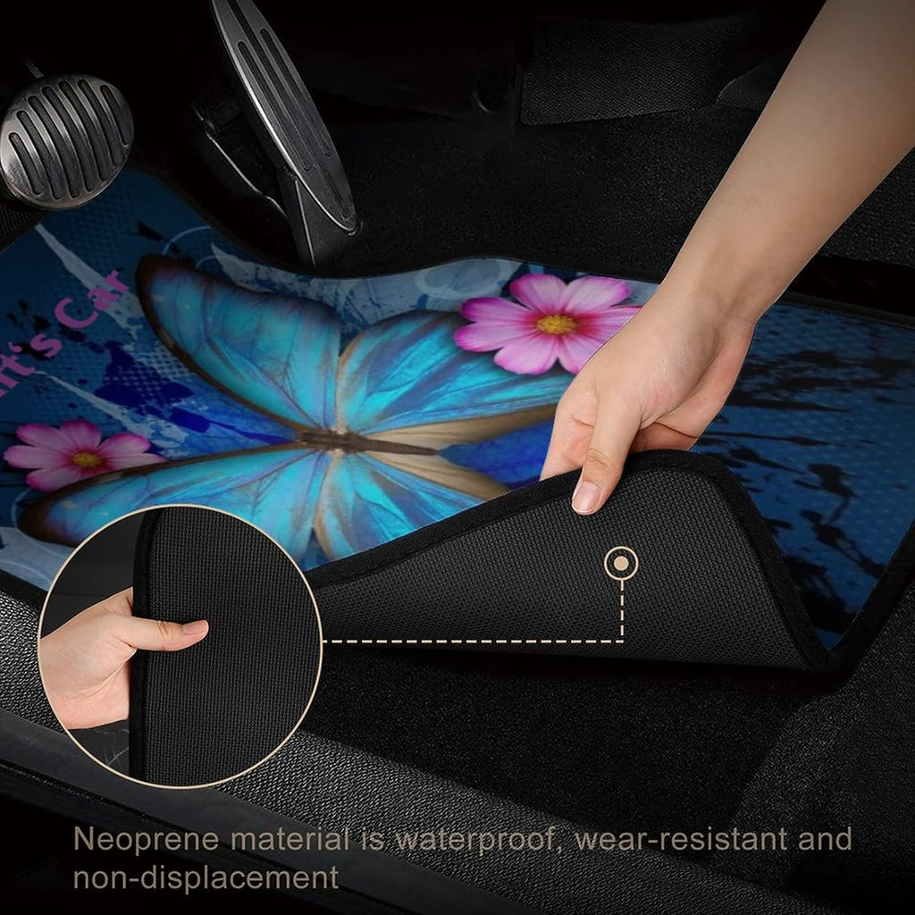4 Pieces Black with Red Car Mats E390323