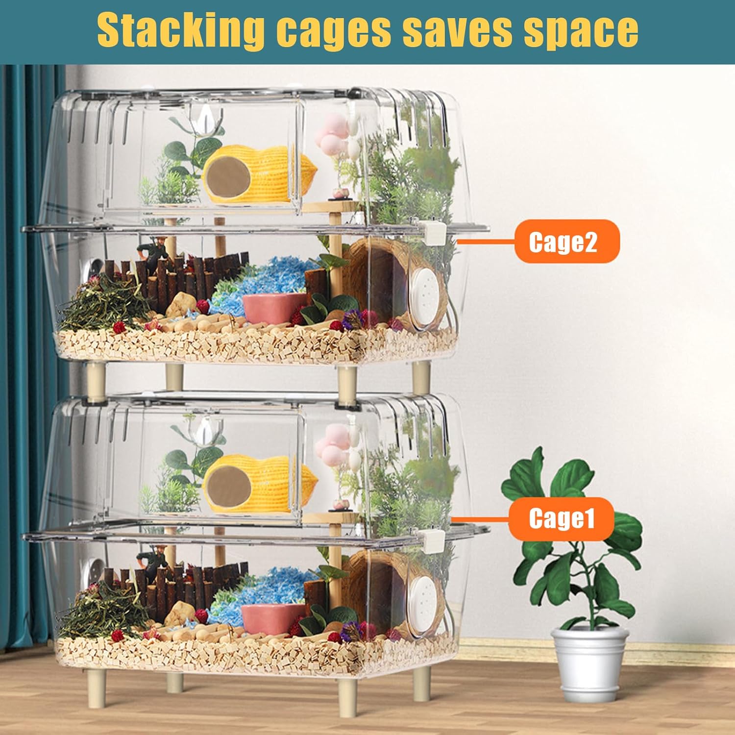 Transparent Acrylic Small Animal Cage D58660