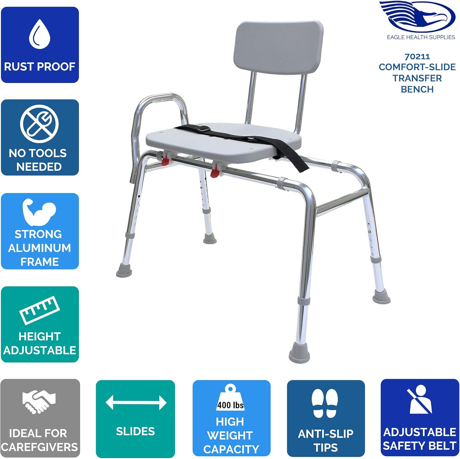 Bathtub Transfer Bench and Sliding Shower Chair P538558