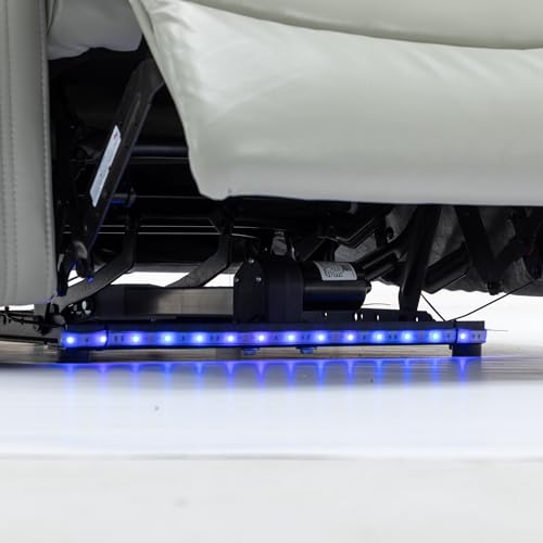 Black Electric Recliner Chair with Cup Holder Bluetooth Speaker LED Lights USB Ports Tray Table Arm Storage I168