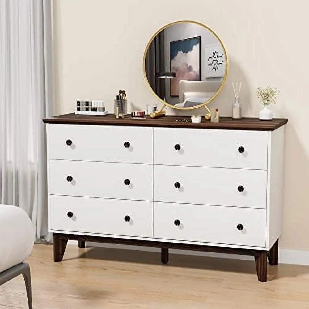 Black 6 Drawer Wood Dresser X515570