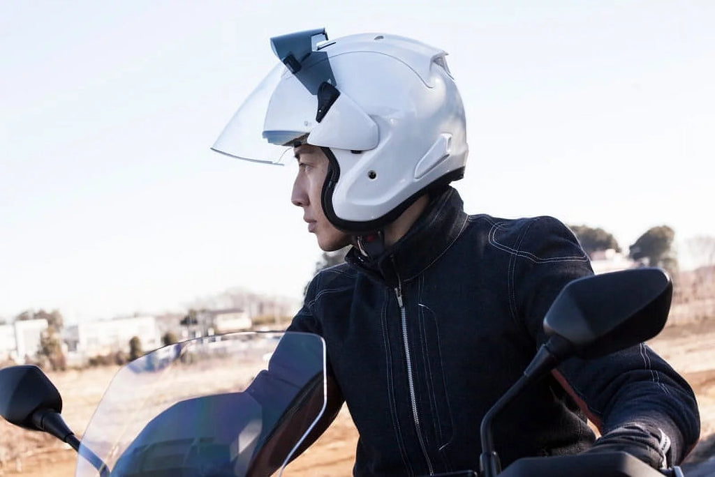Diamond White Open Face Motorcycle Helmet G15460