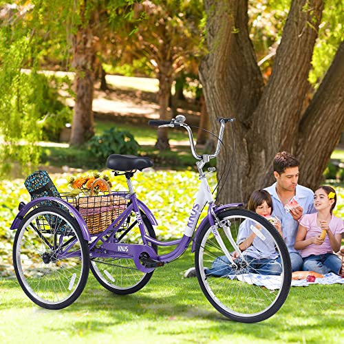 24/26 inch 3 Wheel Adult Tricycle with Large Basket G11410
