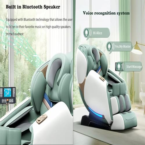 Green 3D Zero Gravity Massage Chair with Bluetooth Speaker R642523