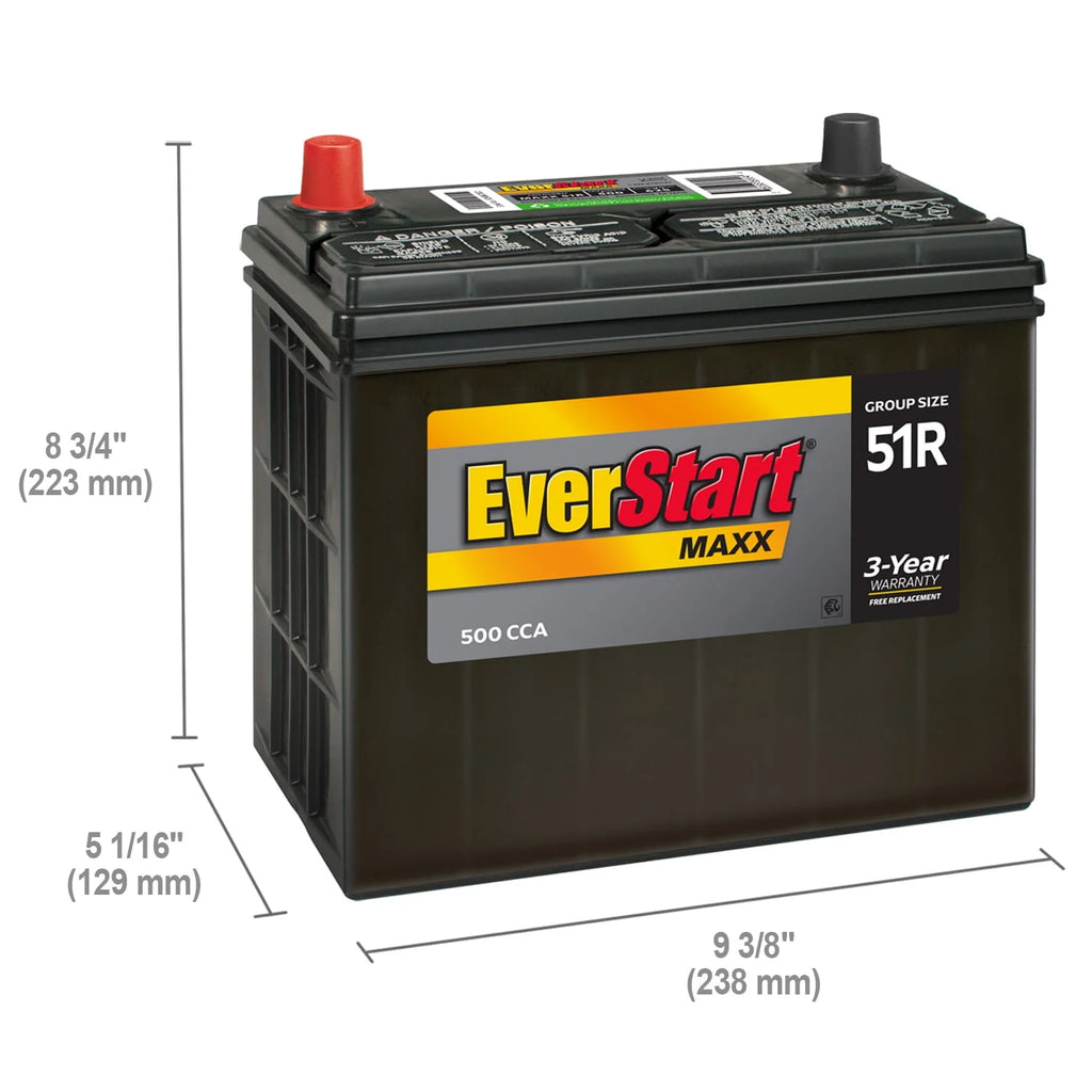 Group Size 51R 12 Volt 500 CCA Lead Acid Automotive Battery I9124