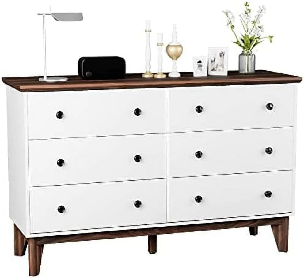 Black 6 Drawer Wood Dresser X515570