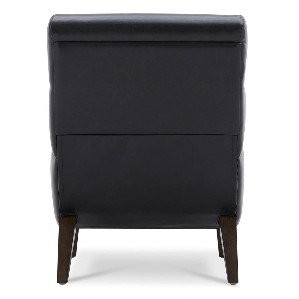 Black Faux Leather Armless Accent Chair E615