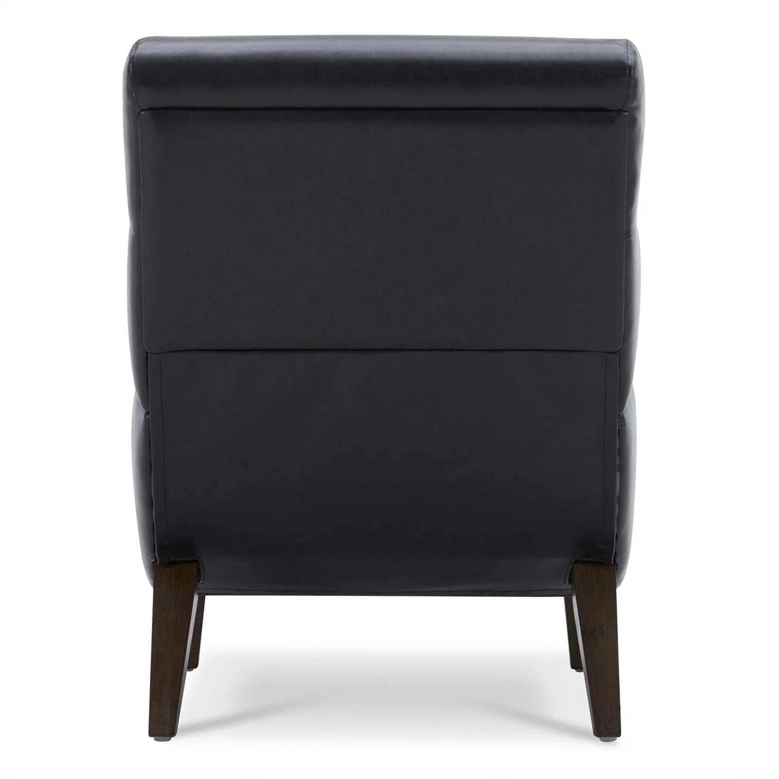 Black Faux Leather Armless Accent Chair E615