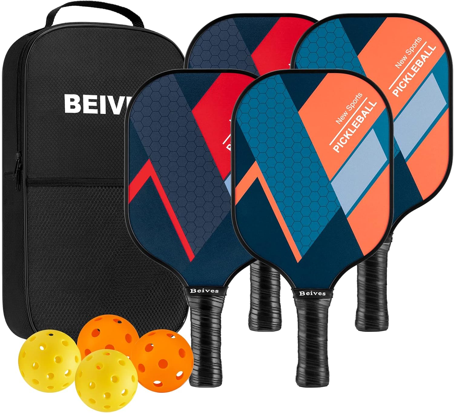 Set of 4 Lightweight Pickleball Paddles with Carry Bag G560