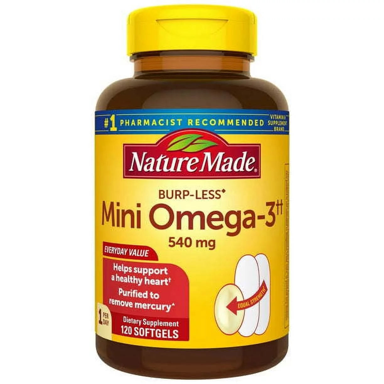 Burp-Less Mini 540 mg Omega-3 Supplement 120 Count Q42336