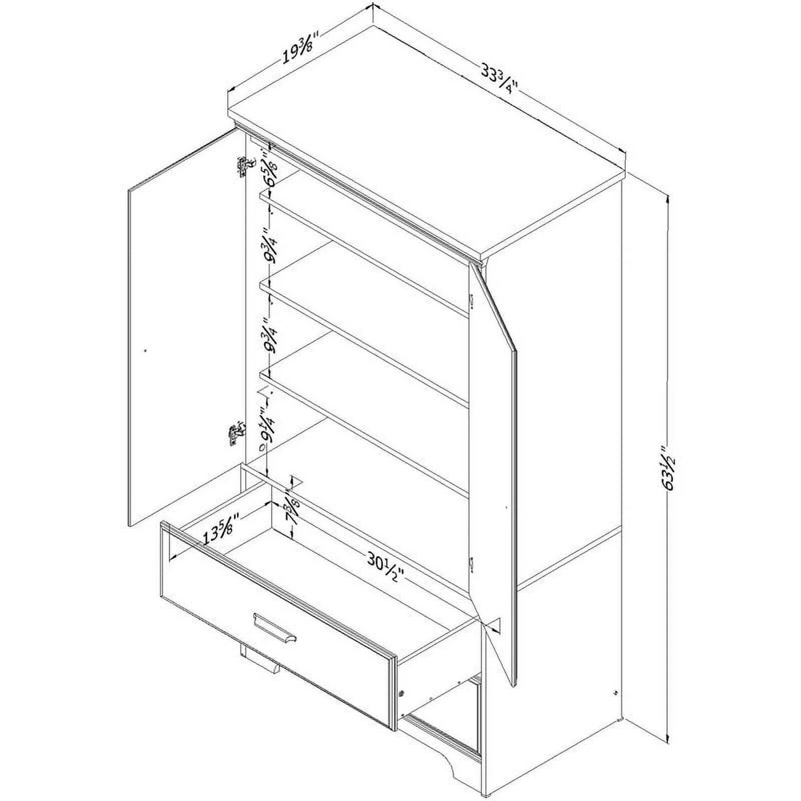 2-Drawer Door Wood Armoire B977025