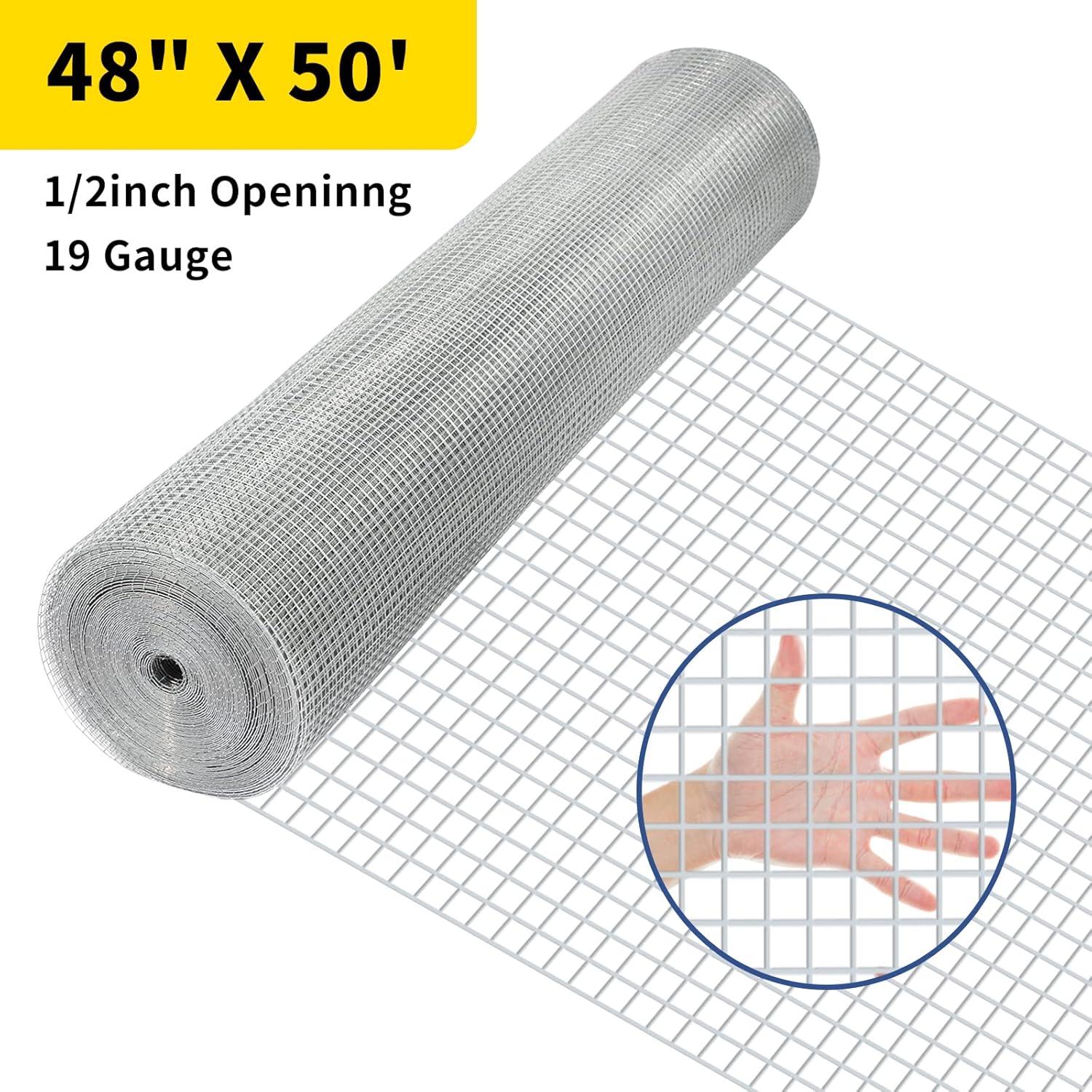 Galvanized 48inx50ft 19 Gauge Wire Mesh E652