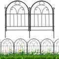 Black Rustproof Metal Garden Fence Border 10 Panels J180801