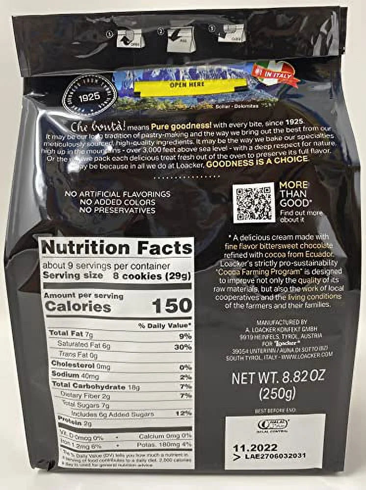 Dark Chocolate Filled Wafer Cookies 8.82 Oz X436819