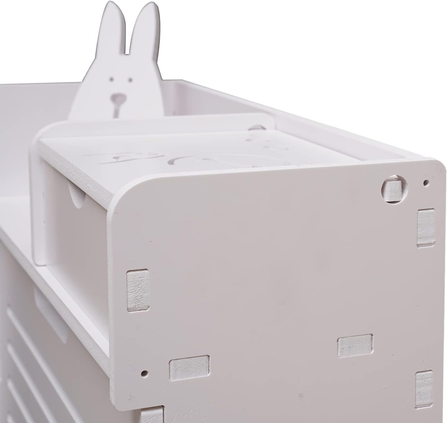 White Wood Look 2 Flip Drawers Freestanding Shoe Storage Cabinet O670