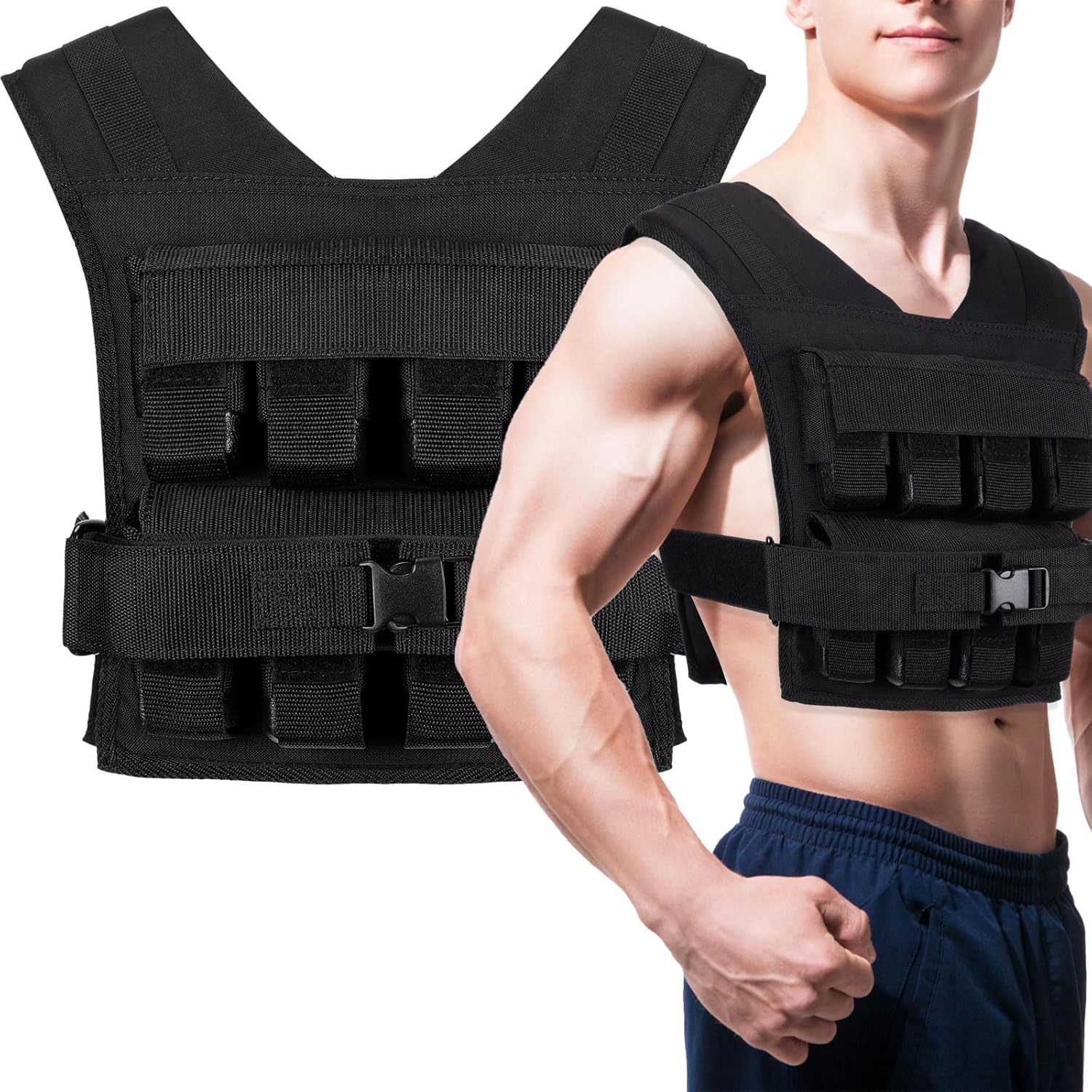 35lbs Adjustable Weighted Vest with Iron Weights G4178
