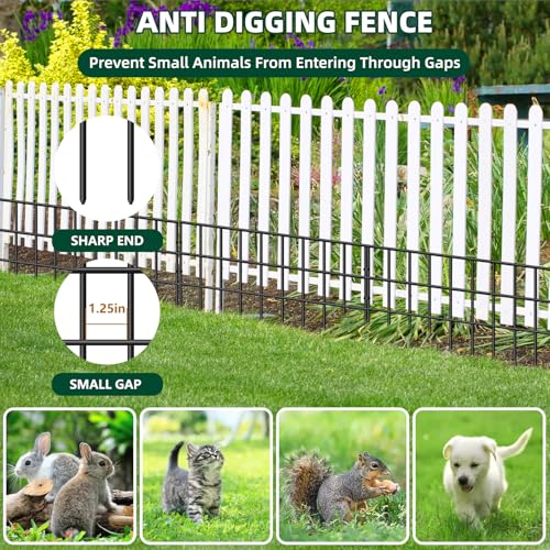 42.5ft(L) x 13in(H) 30 Panels No Dig Rustproof Garden Fence D6795