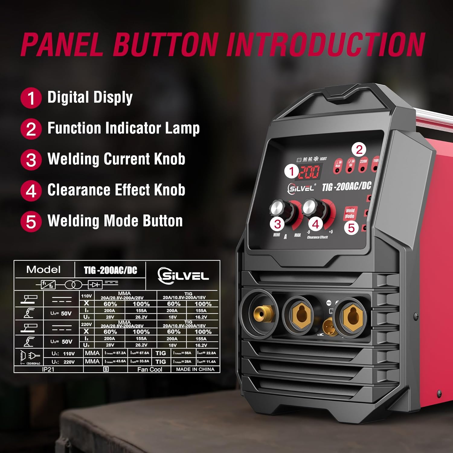 AC/DC Aluminum TIG Welder with Pulse, 110V/220V IGBT Digital Inverter TIG/MMA Welding Machine H6331