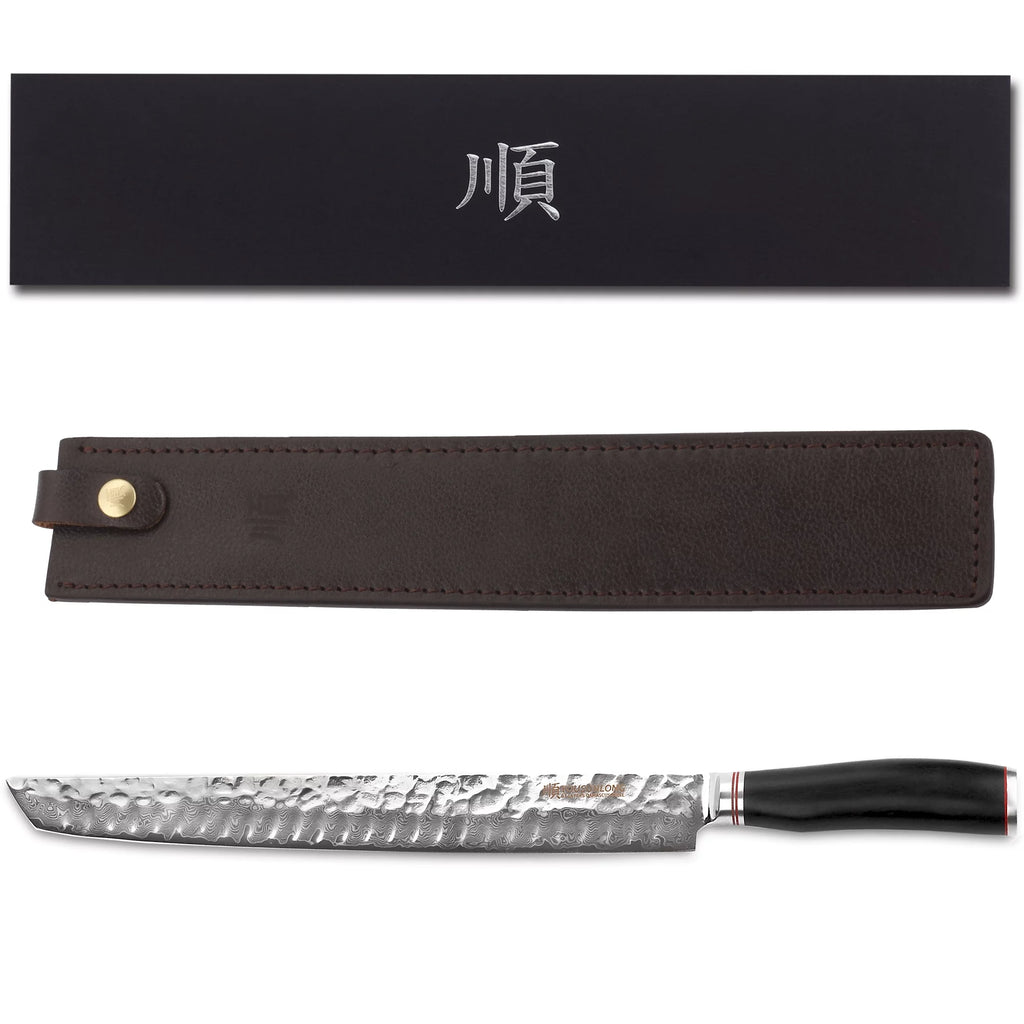 13 Inch Damascus Steel Fillet Knife with Leather Sheath V558920