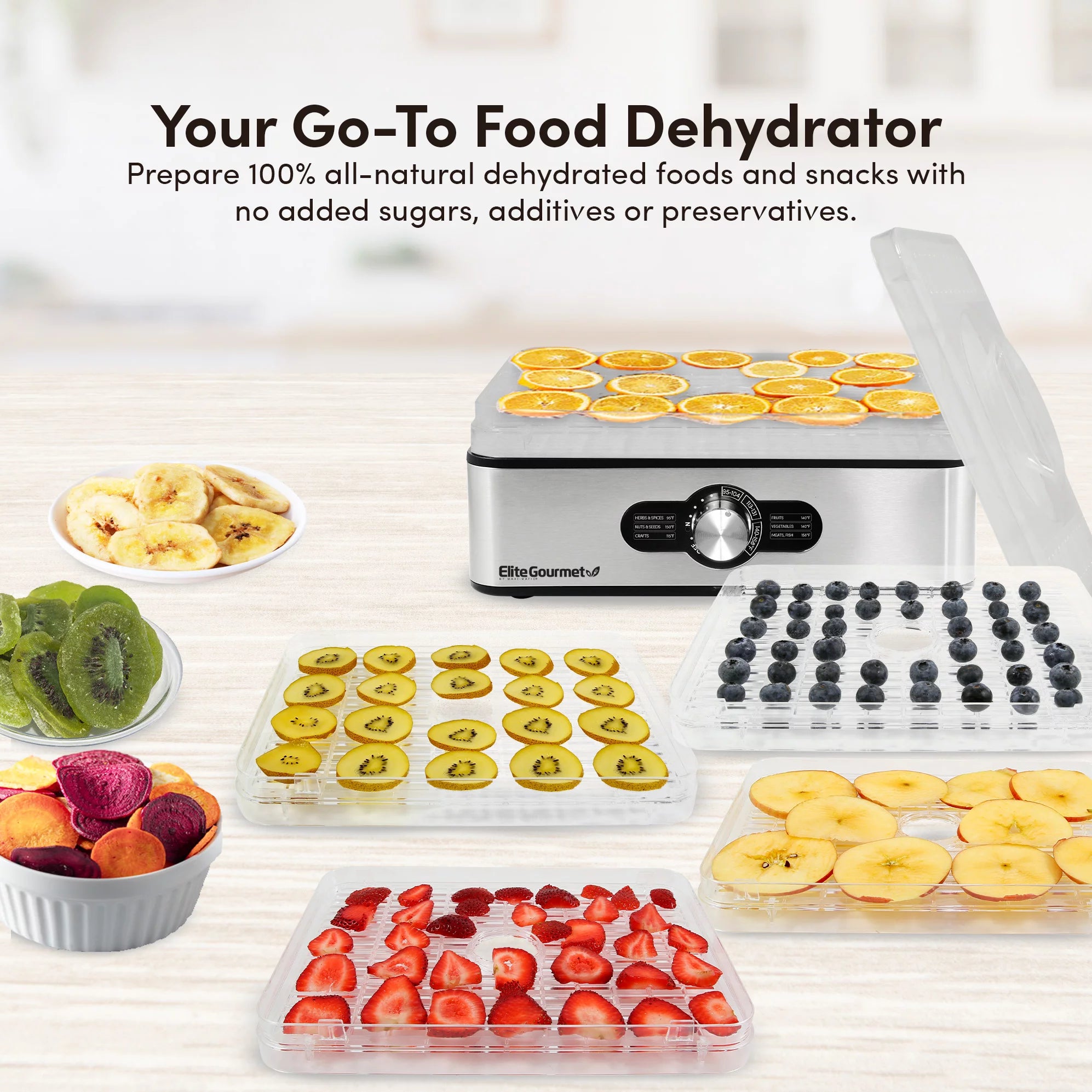 5 Stainless Steel Tray Food Dehydrator V17414