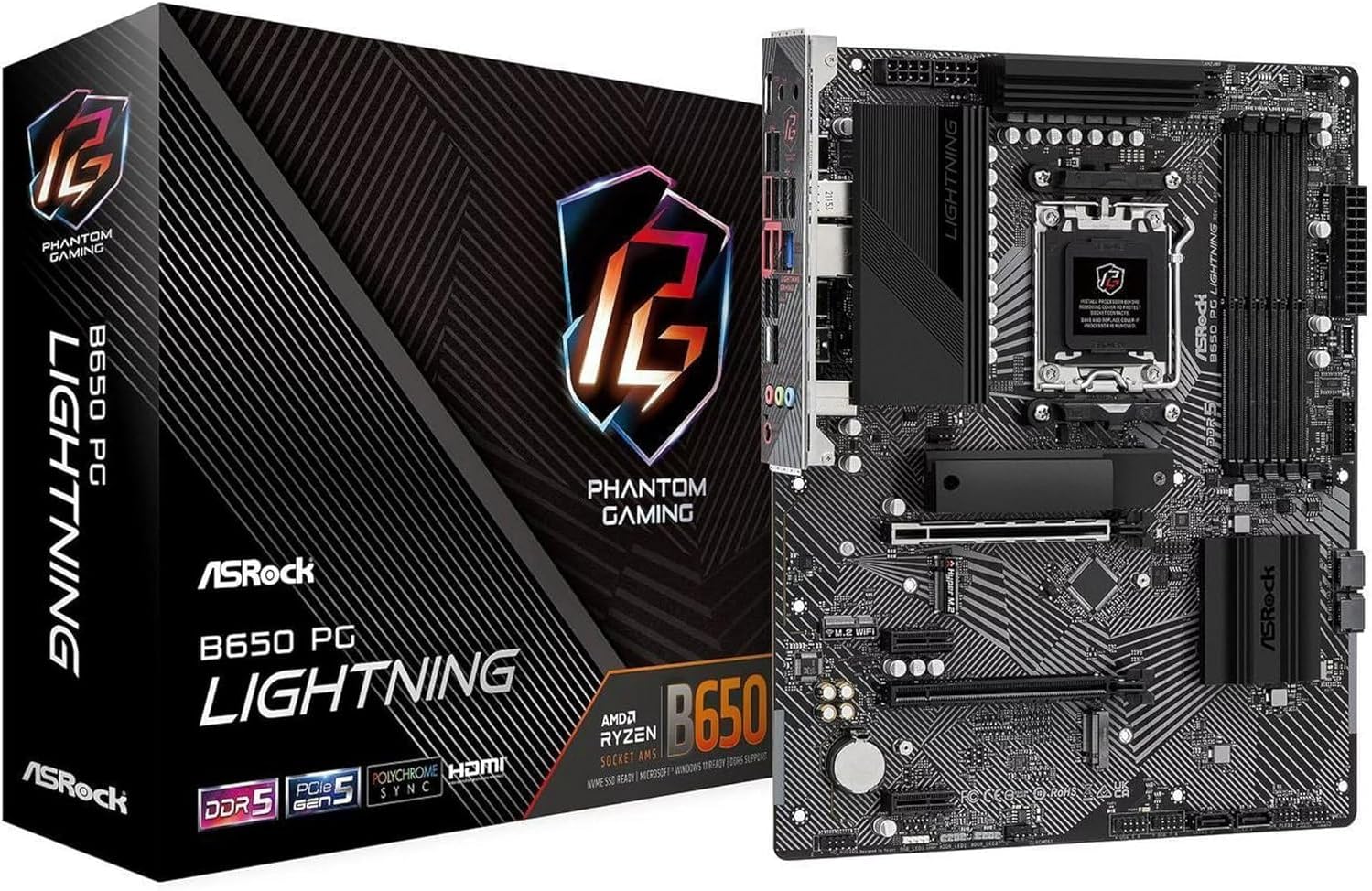 AM5 ATX Motherboard Bundle with AMD Ryzen 5 7600X, DDR5, PCIE 4.0 x16, 2.5Gb LAN, Rear USB3.2 Gen2x2 Type-C V20309