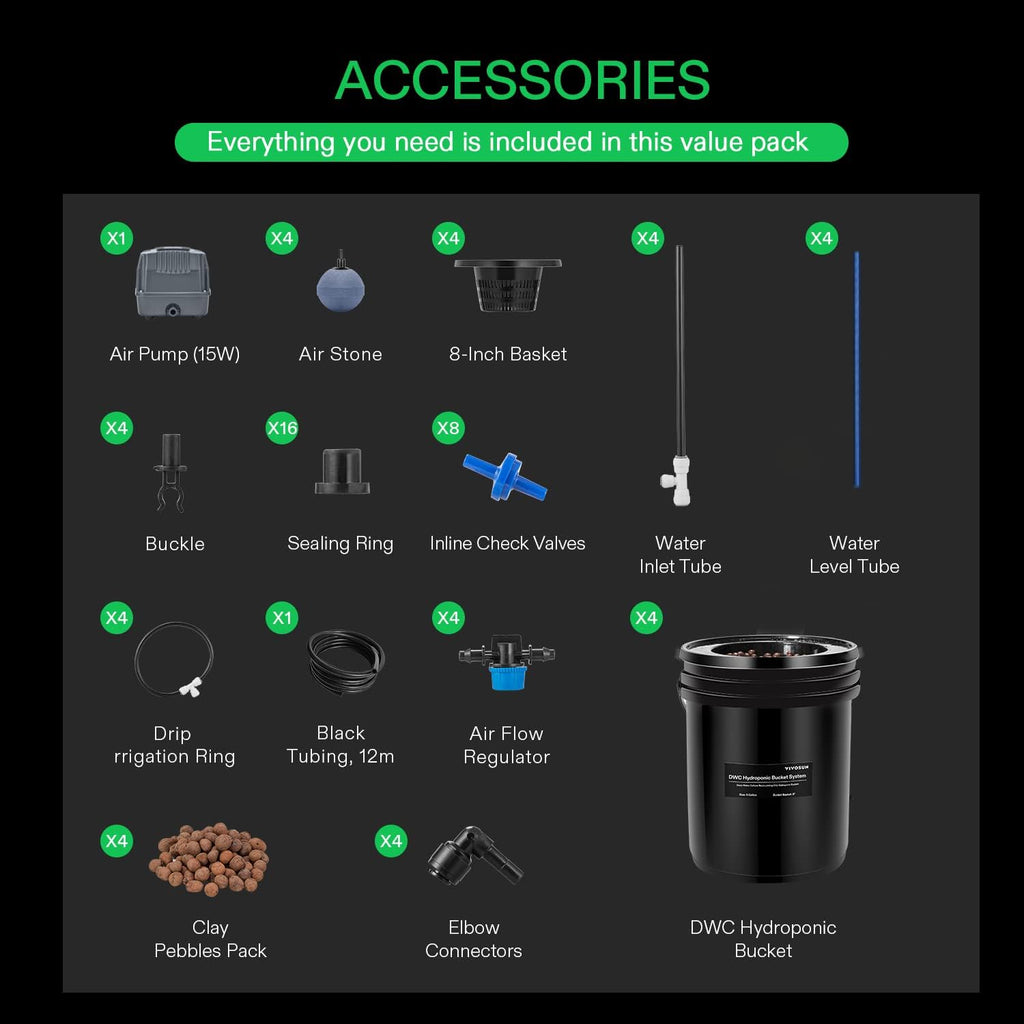 5-Gallon Deep Water Culture Hydroponics Grow System Y568831